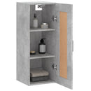 vidaXL betonszürke szerelt fa fali szekrény 34,5x34x90 cm
