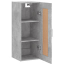 vidaXL betonszürke szerelt fa fali szekrény 34,5x34x90 cm