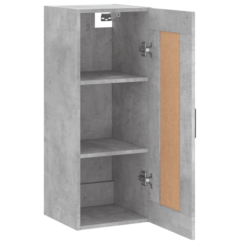 vidaXL betonszürke szerelt fa fali szekrény 34,5x34x90 cm