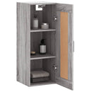 vidaXL szürke sonoma szerelt fa fali szekrény 34,5x34x90 cm