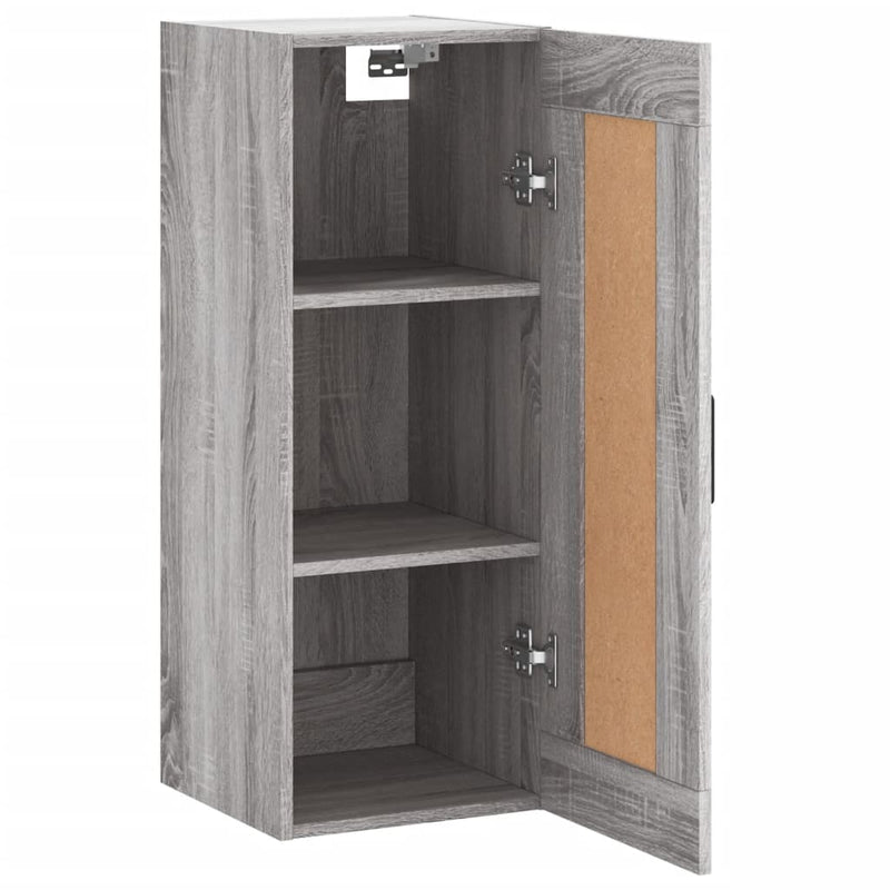 vidaXL szürke sonoma szerelt fa fali szekrény 34,5x34x90 cm