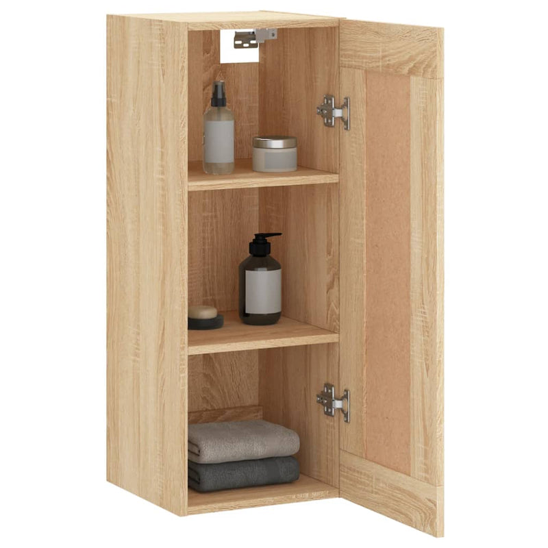 vidaXL sonoma tölgy szerelt fa fali szekrény 34,5x34x90 cm
