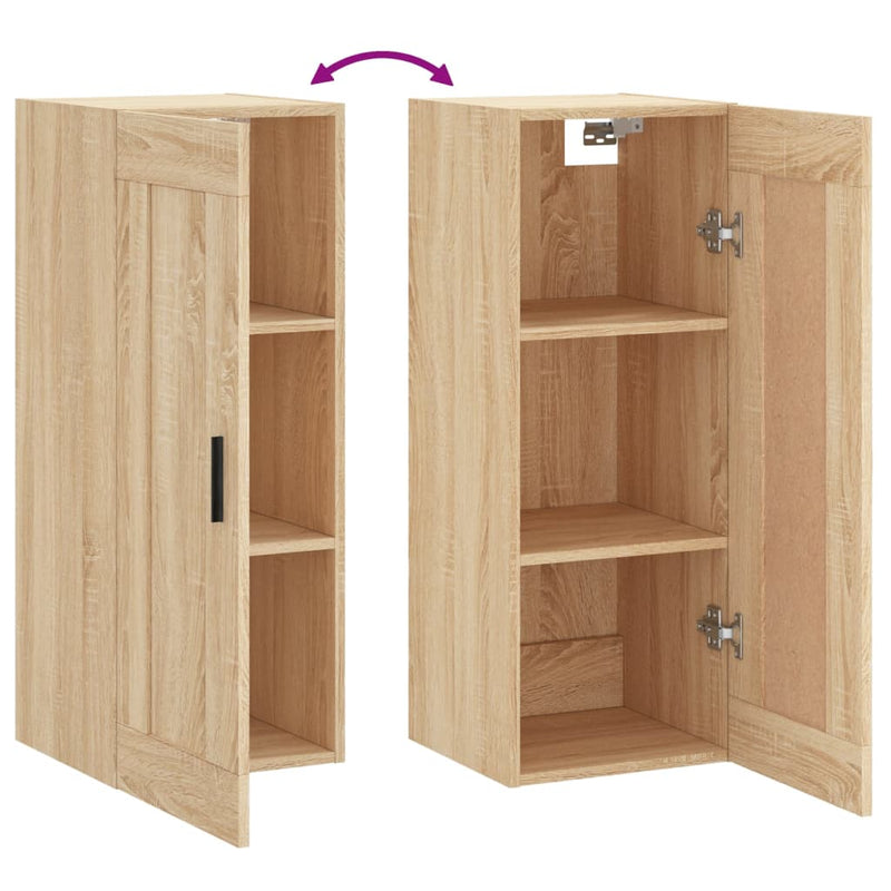 vidaXL sonoma tölgy szerelt fa fali szekrény 34,5x34x90 cm