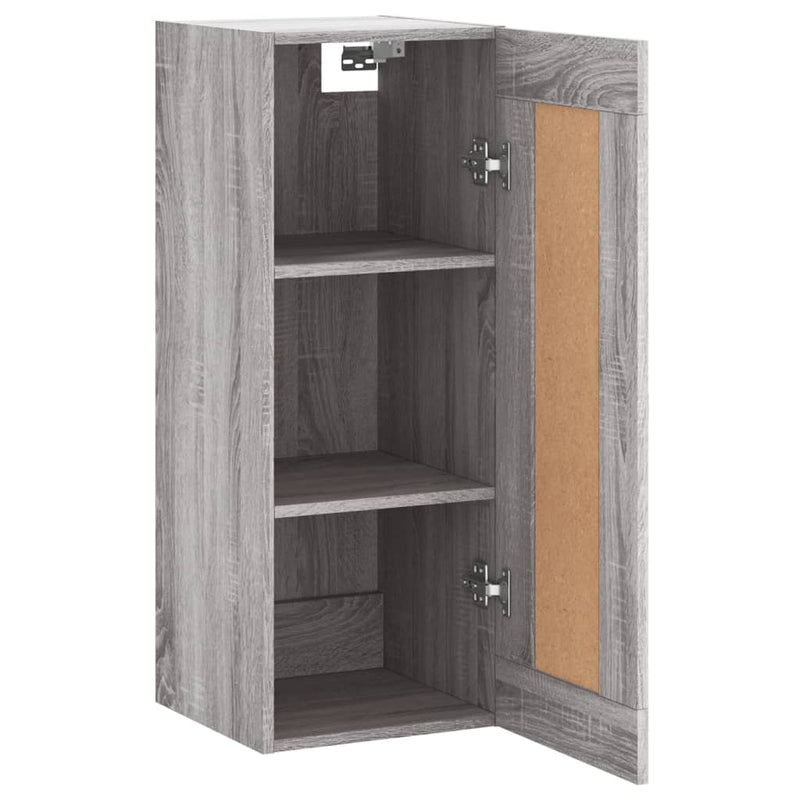 vidaXL szürke sonoma szerelt fa fali szekrény 34,5x34x90 cm