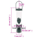 vidaXL 3 db sötétzöld madáretető 17 x 17 x 32 cm
