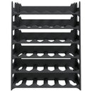 vidaXL fekete rakásolható PP bortartó állvány 36 palacknak