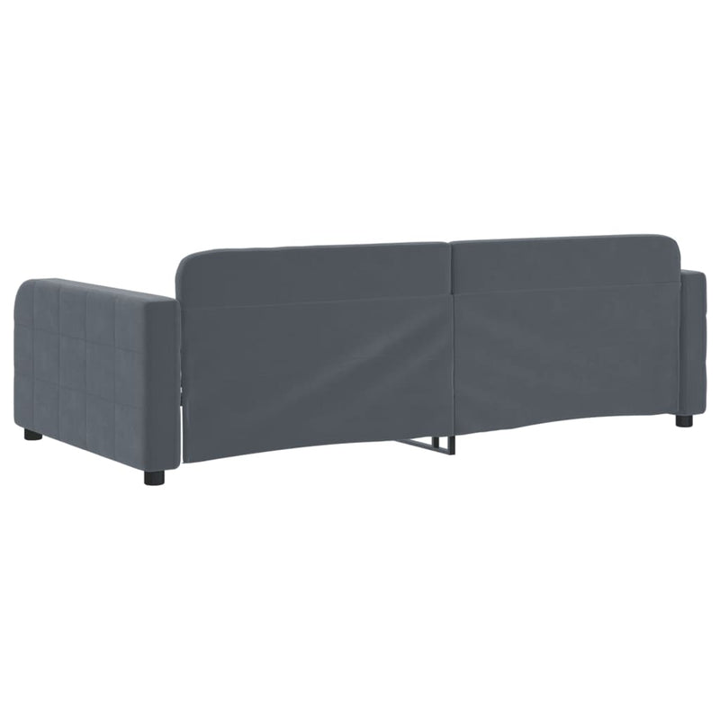 vidaXL sötétszürke bársony kanapéágy keret 100 x 200 cm