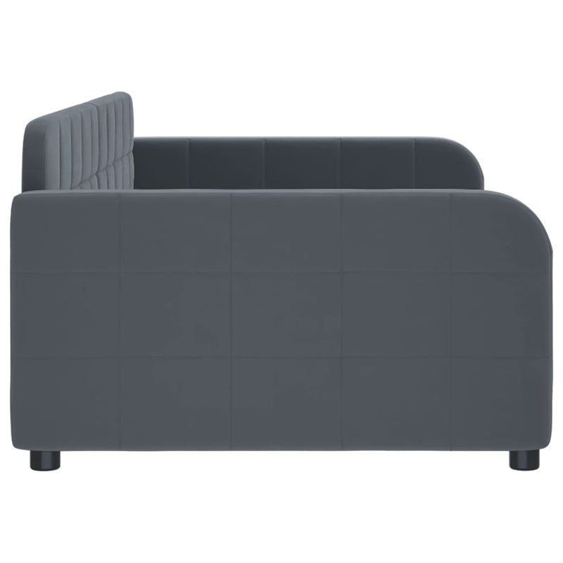 vidaXL sötétszürke bársony kanapéágy 90 x 190 cm