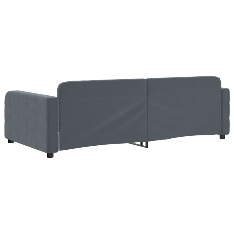 vidaXL sötétszürke bársony kanapéágy 90 x 190 cm