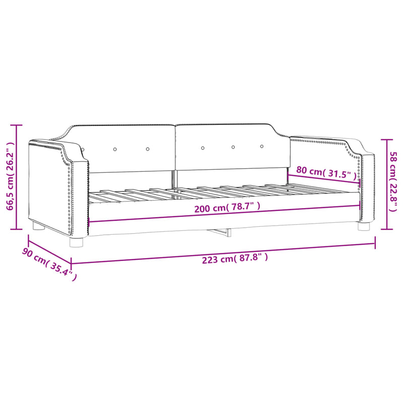 vidaXL tópszínű szövet kanapéágy 80 x 200 cm