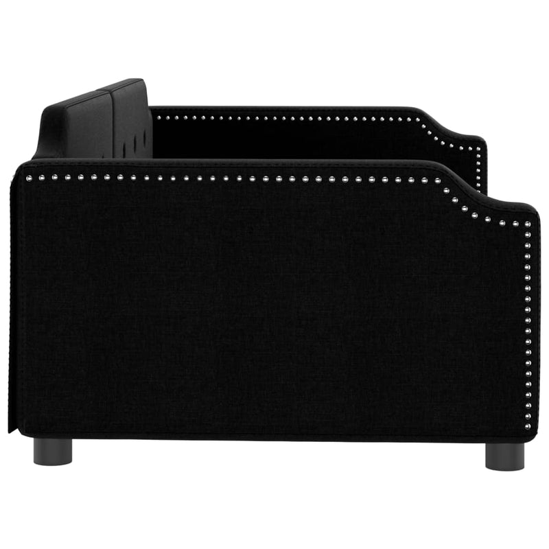 vidaXL fekete szövet kanapéágy 100 x 200 cm