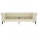 vidaXL krémszínű műbőr kanapéágy 90 x 200 cm