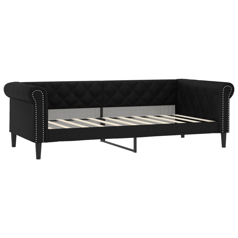 vidaXL fekete műbőr kanapéágy 90 x 190 cm