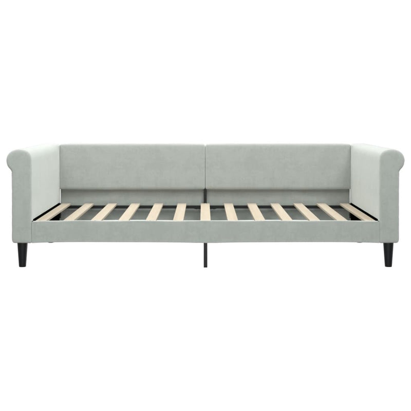 vidaXL világosszürke bársony kanapéágy 100 x 200 cm