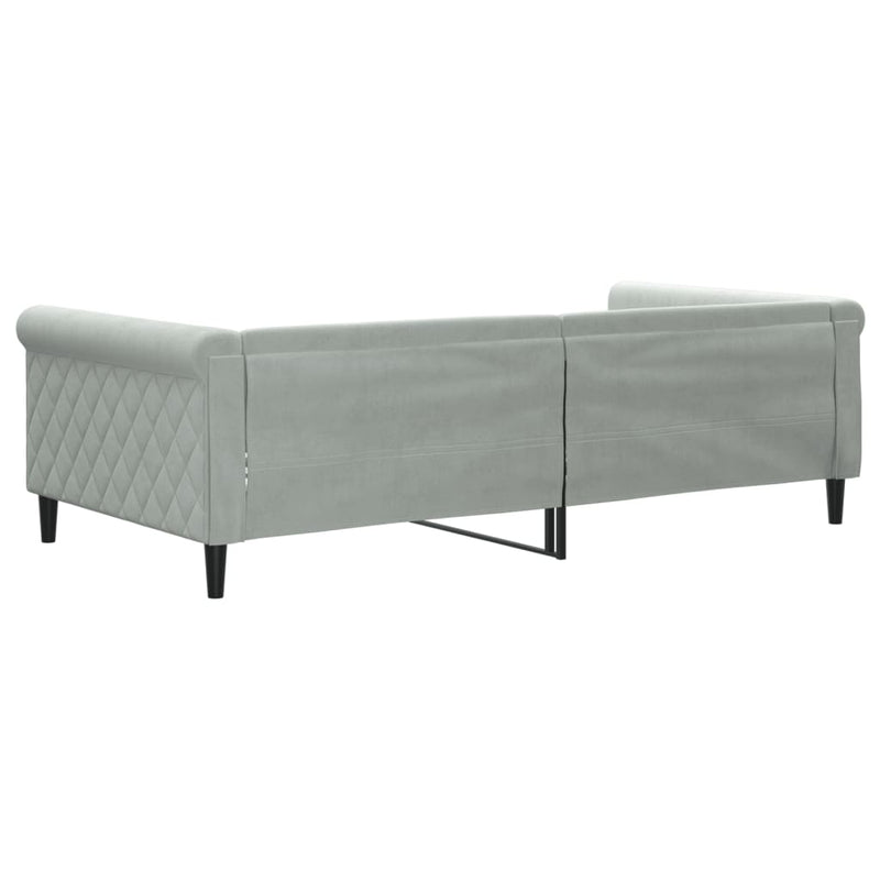 vidaXL világosszürke bársony kanapéágy 100 x 200 cm