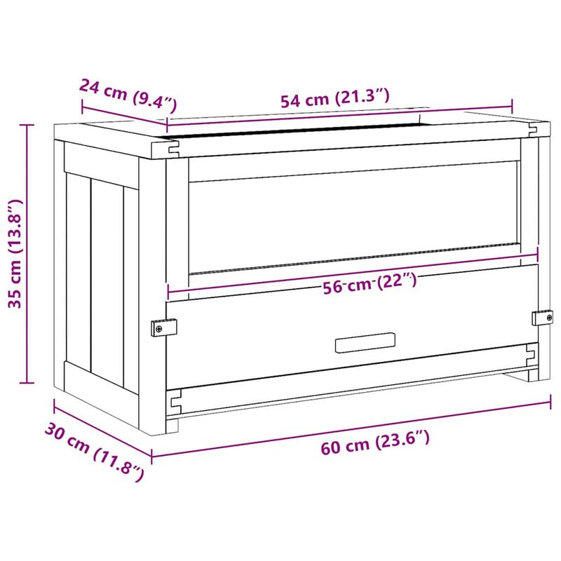 vidaXL tömör fenyőfa hörcsögketrec 60 x 30 x 35 cm