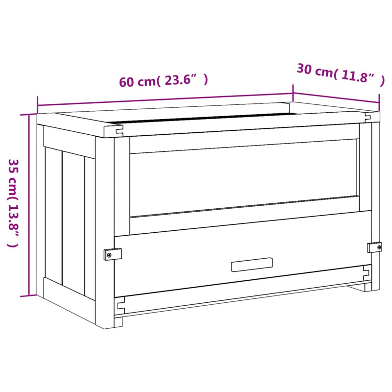 vidaXL tömör fenyőfa hörcsögketrec 60 x 30 x 35 cm