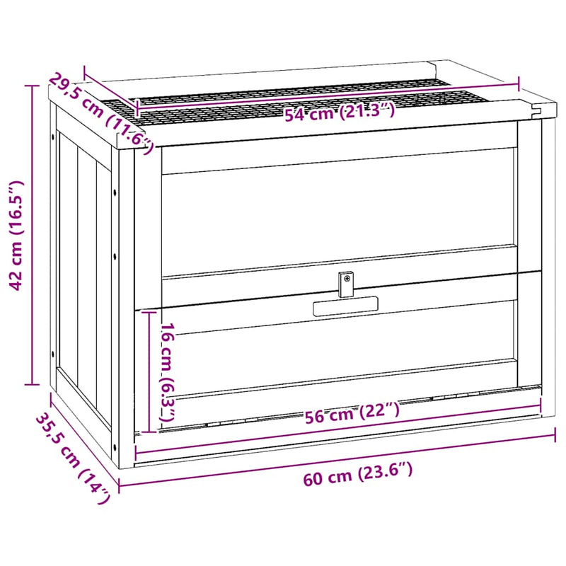 vidaXL tömör fenyőfa hörcsögketrec 60x35,5x42 cm