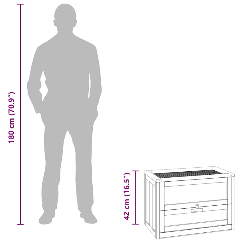 vidaXL tömör fenyőfa hörcsögketrec 60x35,5x42 cm