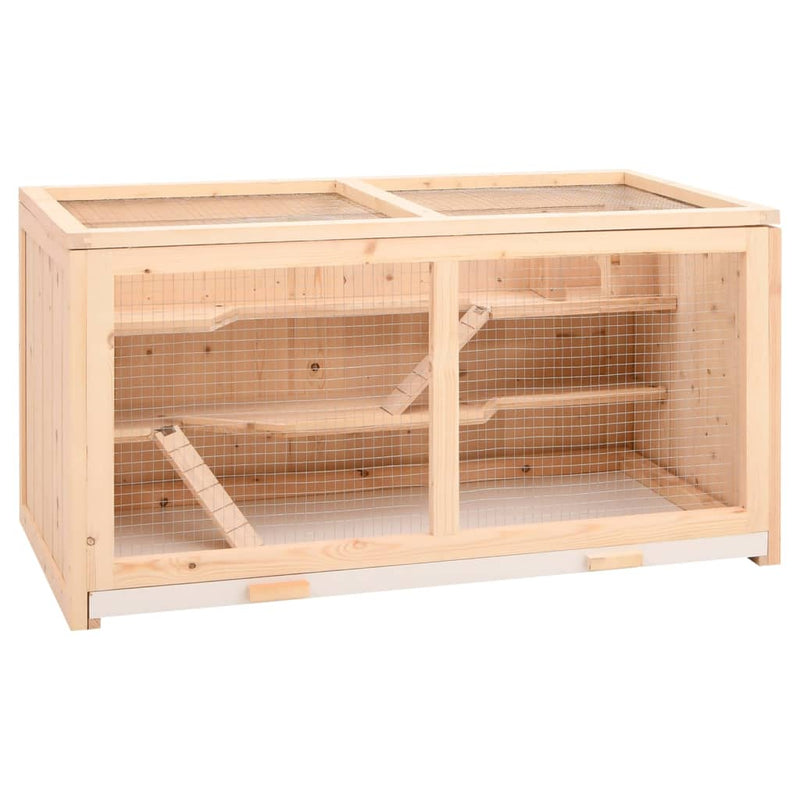 vidaXL tömör fenyőfa hörcsögketrec 104 x 52 x 54 cm