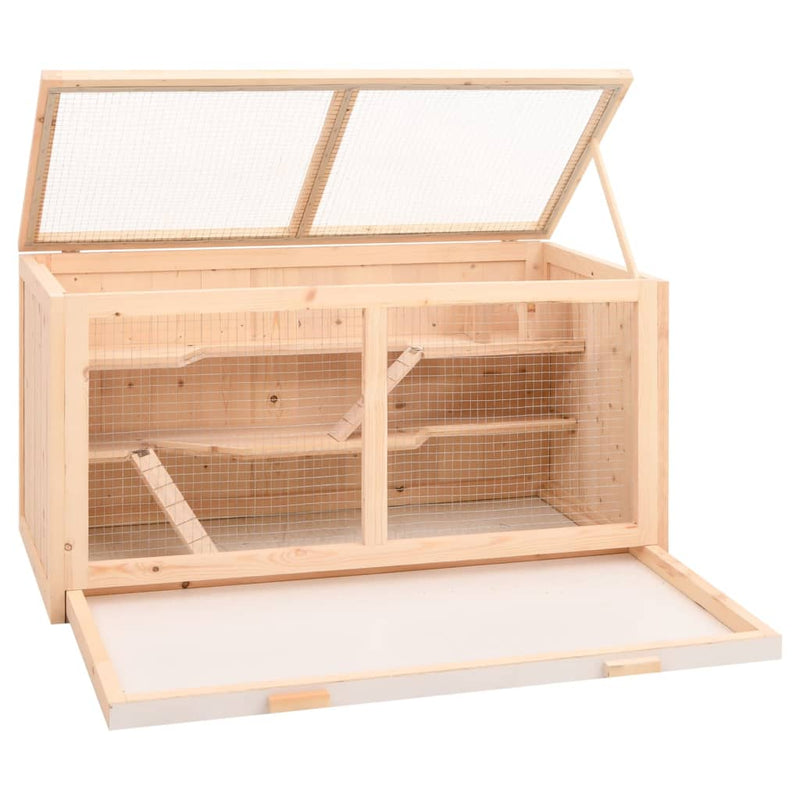 vidaXL tömör fenyőfa hörcsögketrec 104 x 52 x 54 cm