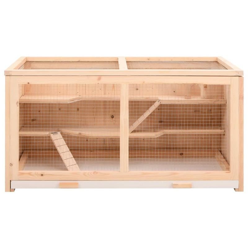 vidaXL tömör fenyőfa hörcsögketrec 104 x 52 x 54 cm