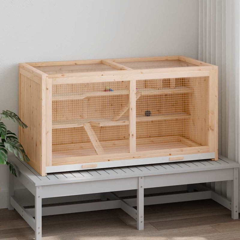 vidaXL tömör fenyőfa hörcsögketrec 89,5 x 45 x 45 cm