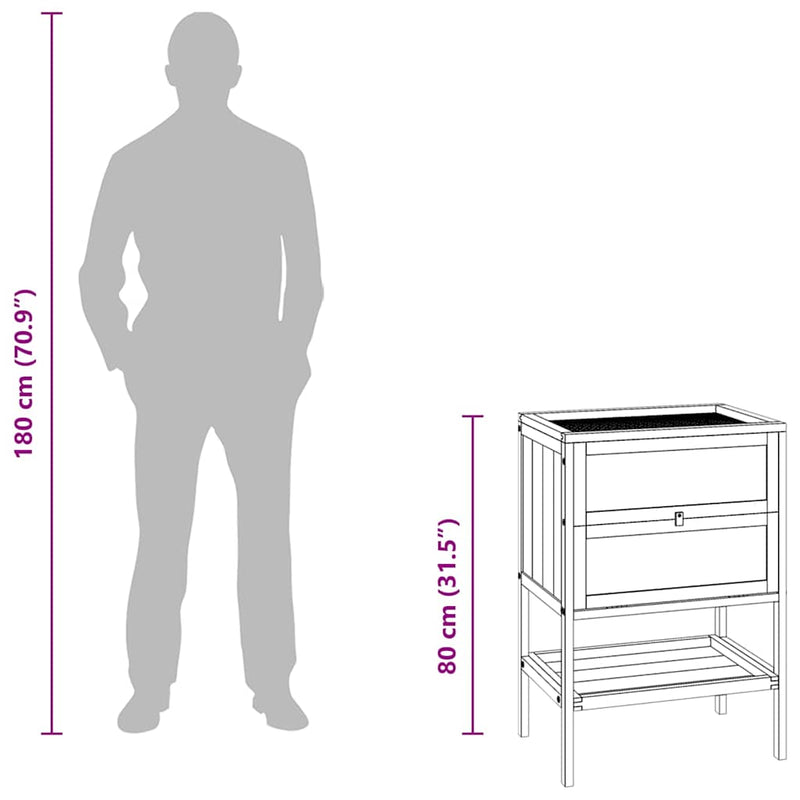vidaXL tömör fenyőfa hörcsögketrec 55 x 40 x 80 cm