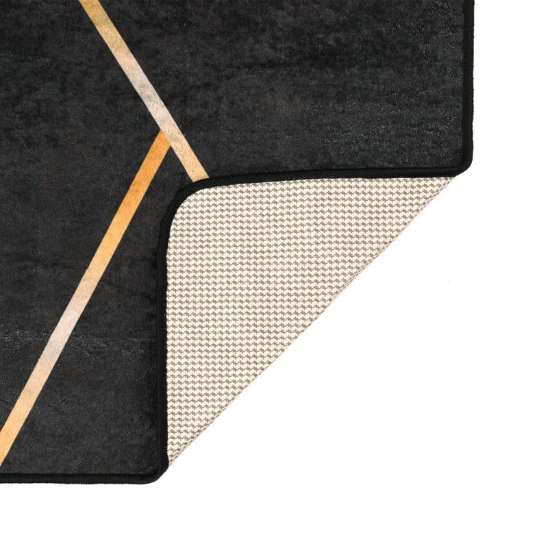 vidaXL fekete-arany mosható csúszásgátló szőnyeg 80 x 150 cm