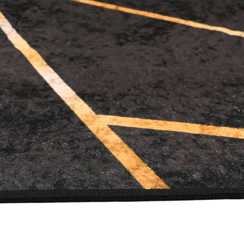 vidaXL fekete-arany mosható csúszásgátló szőnyeg 80 x 150 cm