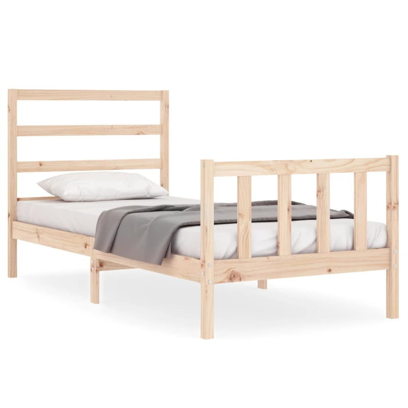 vidaXL tömör fenyőfa ágykeret matrac nélkül 90 x 190 cm