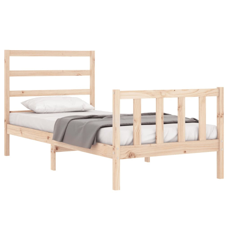 vidaXL tömör fenyőfa ágykeret matrac nélkül 90 x 190 cm