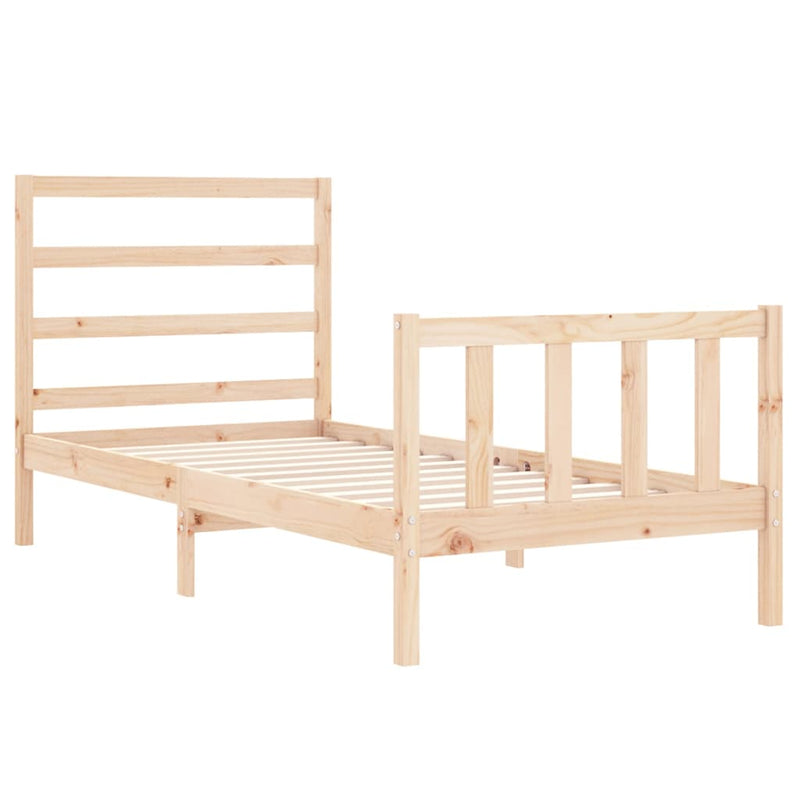 vidaXL tömör fenyőfa ágykeret matrac nélkül 90 x 190 cm