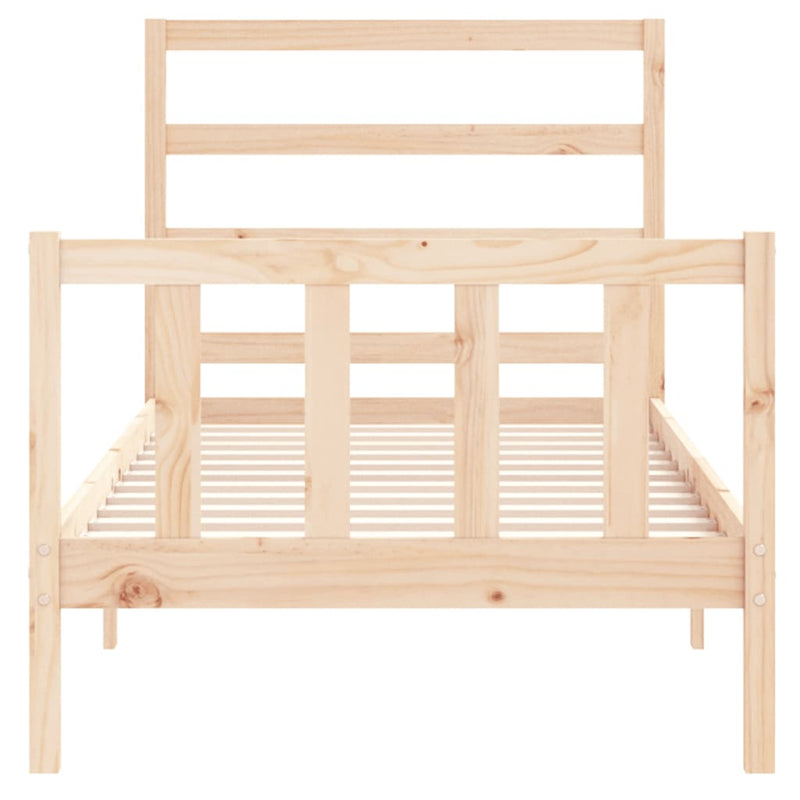 vidaXL tömör fenyőfa ágykeret matrac nélkül 90 x 190 cm