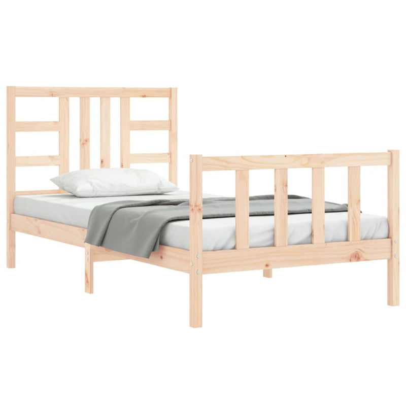 vidaXL tömör fenyőfa ágykeret matrac nélkül 90 x 190 cm
