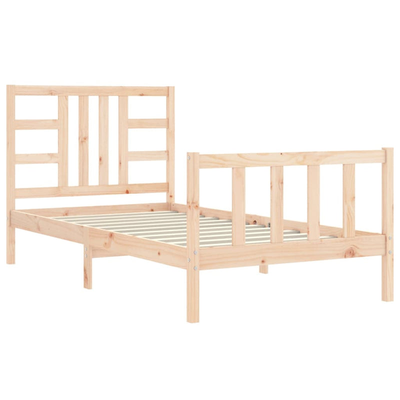 vidaXL tömör fenyőfa ágykeret matrac nélkül 90 x 190 cm