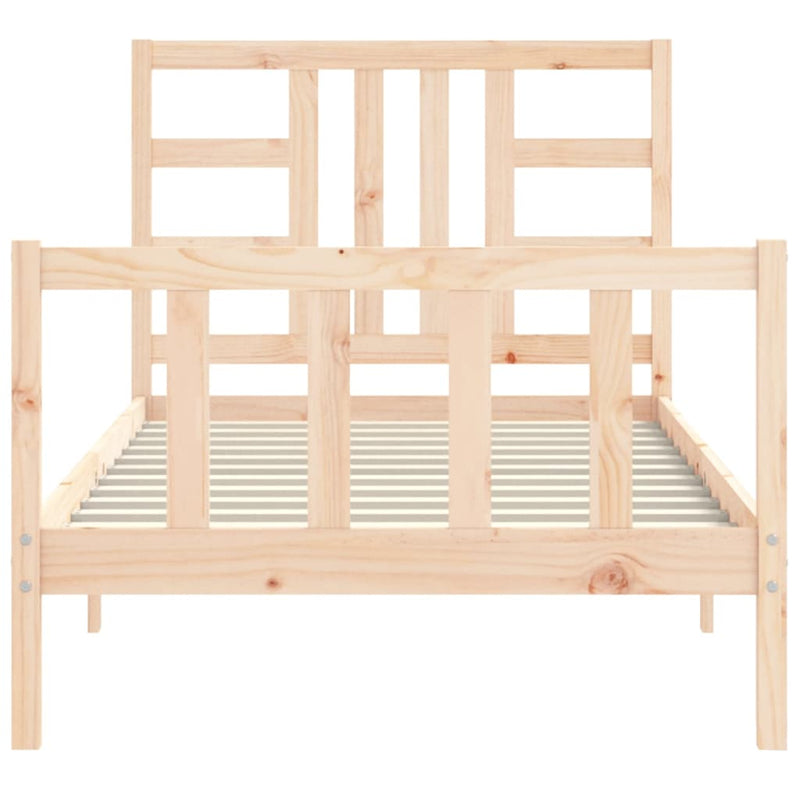 vidaXL tömör fenyőfa ágykeret matrac nélkül 90 x 190 cm