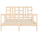 vidaXL tömör fa ágykeret fejtámlával Double