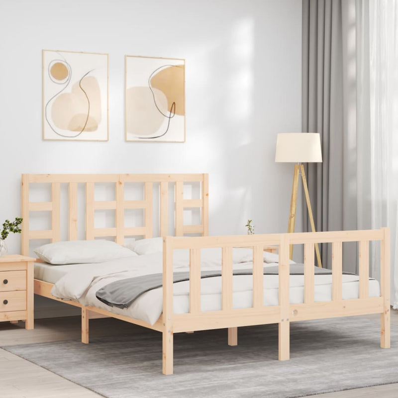 vidaXL tömör fenyőfa ágy matrac nélkül 140 x 200 cm