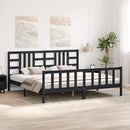 vidaXL fekete tömör fa ágykeret fejtámlával 200 x 200 cm