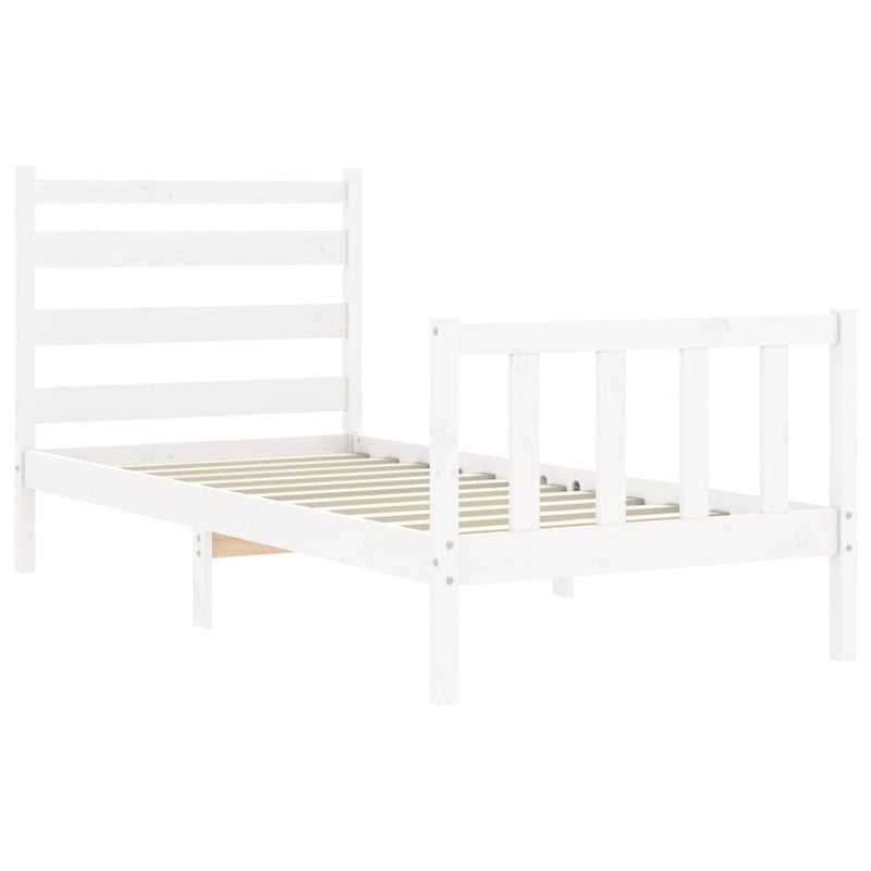 vidaXL fehér tömör fenyőfa ágy matrac nélkül 100 x 200 cm