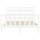 vidaXL fehér tömör fenyőfa ágy matrac nélkül 120 x 200 cm