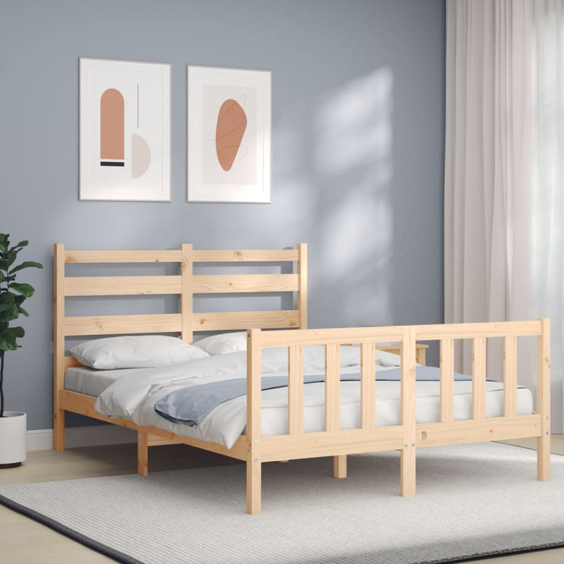 vidaXL tömör fenyőfa ágy matrac nélkül 140 x 200 cm