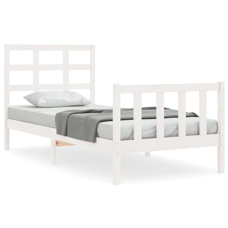 vidaXL fehér tömör fenyőfa ágykeret matrac nélkül 90 x 190 cm