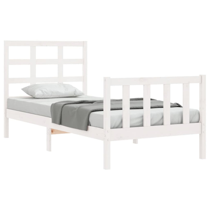 vidaXL fehér tömör fenyőfa ágykeret matrac nélkül 90 x 190 cm