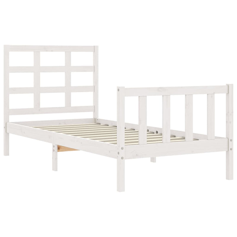 vidaXL fehér tömör fenyőfa ágykeret matrac nélkül 90 x 190 cm