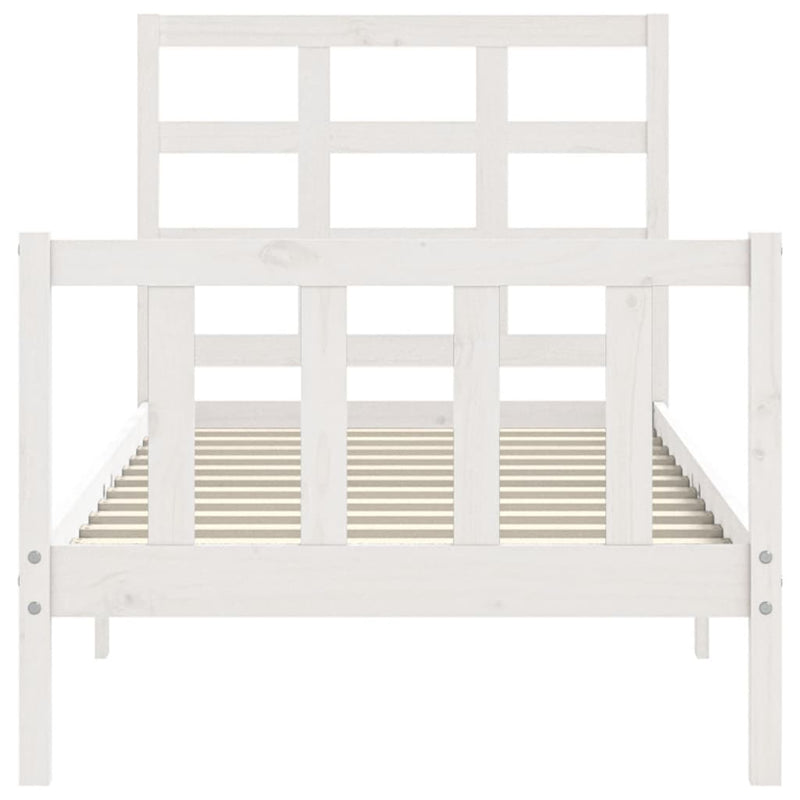 vidaXL fehér tömör fenyőfa ágykeret matrac nélkül 90 x 190 cm