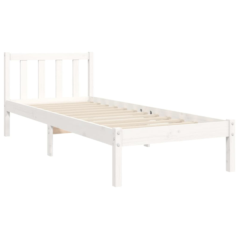 vidaXL fehér tömör fenyőfa ágykeret matrac nélkül 90 x 190 cm