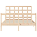 vidaXL tömör fa ágykeret fejtámlával Small Double