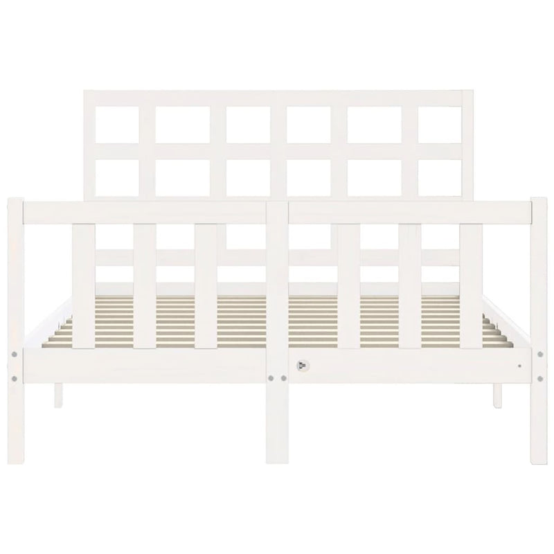 vidaXL fehér tömör fenyőfa ágy matrac nélkül 120 x 200 cm